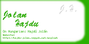 jolan hajdu business card